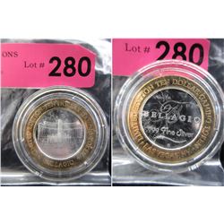 .999 Silver Bellagio Las Vegas $10 Gaming Token