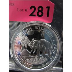 2 Oz. .9999 Fine Silver Somali 200 Shilling Coin