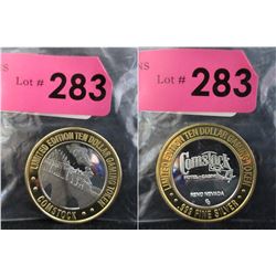 .999 Silver Comstock Reno $10 Gaming Token