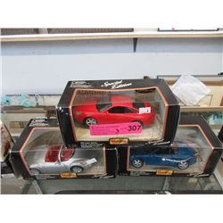 3 Maisto Die-Cast Scale Model Sports Cars