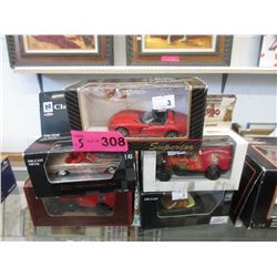 5 Die-Cast Scale Model Cars