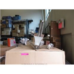 New Levico Glass Shade Silver Tone Chandelier