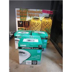 Solar Ceramic Lights & 3 LED PAR 38 Flood Lights