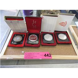 4 Canadian Silver Dollar Coins - .500 Silver