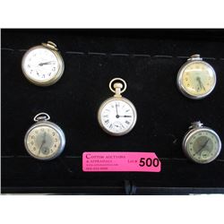 5 Vintage Westclox Pocket Watches - 4 are DAX
