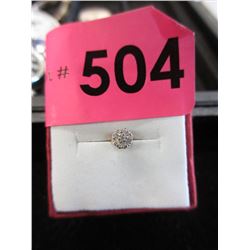 10 KT Gold and Multi-Diamond Single Stud Earring