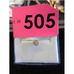 10 KT Gold and Multi-Diamond Single Stud Earring