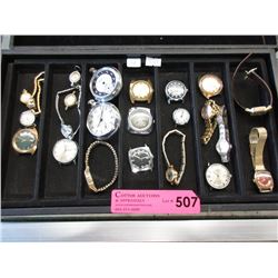 Tray of Watches and Watch Faces - Some Vintage