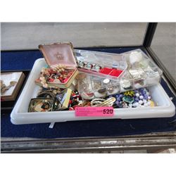 Tray of Assorted Fashion Jewelry and More