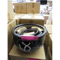 New Set of 4 Black Ceramic Plant Pots