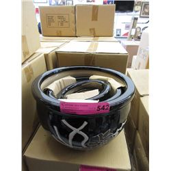 New Set of 4 Black Ceramic Plant Pots