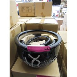 New Set of 4 Black Ceramic Plant Pots