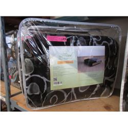 New Queen Size Black & Grey Sherpa Blanket