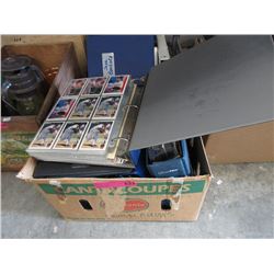 Box of Sports Trading Cards in Binders