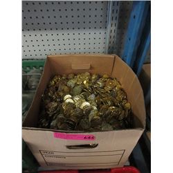 Large Box of Plastic Treasure Chest Coins