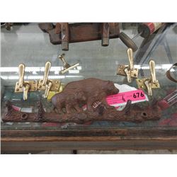 Cast Iron Key Rack & 5 Brass Window Hardware