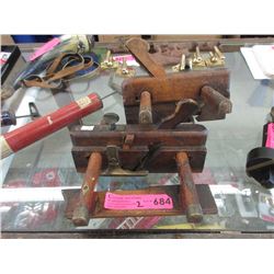 2 Vintage Wood Push Planes