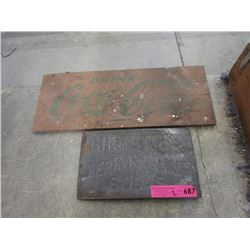 Part of a Coca-Cola Crate & Tin Soda Sign
