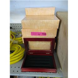 12 New Glass Top Wood Boxes