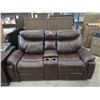Image 1 : New Brown Leather Manual Reclining Sofa