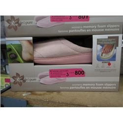 3 New Pairs of Memory Foam Slippers - Size L
