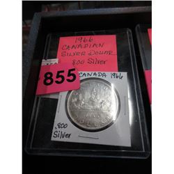 1966 Canadian Silver Dollar Coin - .800 Silver