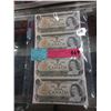 Image 1 : Four 1973 Canadian $1 Bill in Sequence - Mint