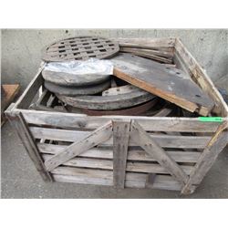 Skid of Assorted Wagon Wheels & More