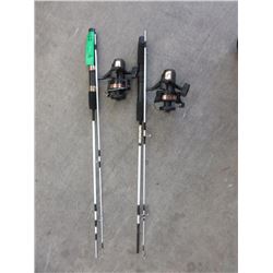 2 New Lucky Strike Graphite Fishing Rods & Reels