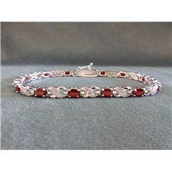 Garnet & Diamond Tennis Bracelet