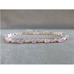 Amethyst & Diamond Tennis Bracelet