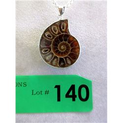 Custom Made Sterling Silver Ammonite Necklace