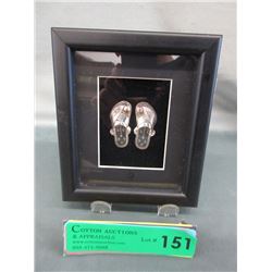 Framed Sterling Silver Mini Saudi Arabia Shoes