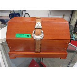 Large Wood Treasure Chest Bank