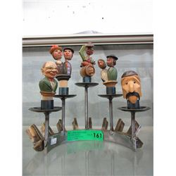 Vintage Anri Carved Wood Bottle Stoppers