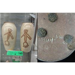 2 Jay Cryderman Signed Pottery Vases