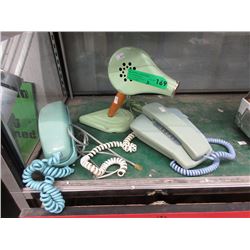 Vintage Blow Dryer & 2 Push Button Phones