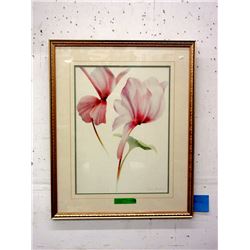 Large Framed & Signed Floral Print