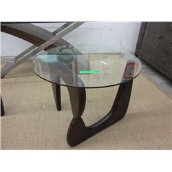 New Contemporary Glass Top End Table