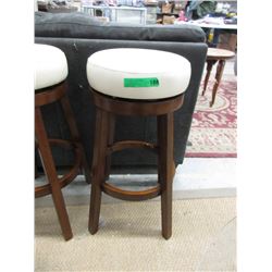 New 29" Brown Swivel Stool with Ivory Seat