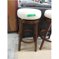 New 29" Brown Swivel Stool with Ivory Seat