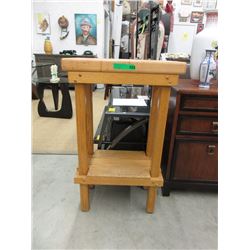 Small Wood Kitchen Island with Cutting Board Top