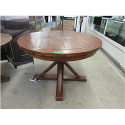 New Round Wood Dining Table with Pop Up Leaf