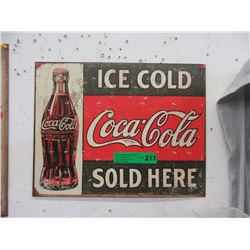 New Coca- Cola Tin Sign with Vintage Image