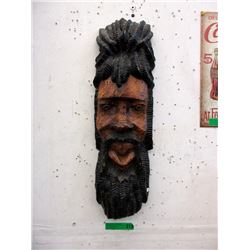 Large Hand Carved Wood Flat Back Wall Carving