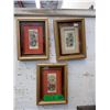 Image 1 : 3 Framed Paper Art Pictures