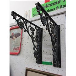 2 Large Cast Metal Brackets