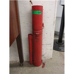 Vintage Metal Railroad Flag & Flare Canister