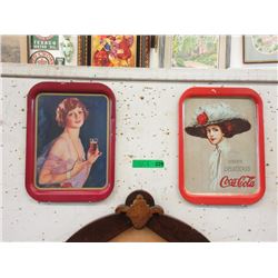 2 Coca-Cola Tin Trays