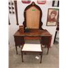 Image 1 : Vintage Dressing Table with Matching Stool
